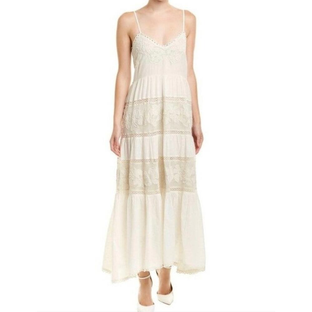 Love the Label Aurora Beaded Maxi Dress XS Coastal Boho Chic